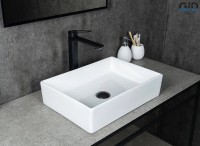 Накладная раковина GID Geometrico N1204 45 глянцевая белая, прямоугольная, фаянс