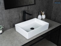 Накладная раковина GID Geometrico N1204 45 глянцевая белая, прямоугольная, фаянс