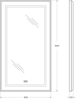 Зеркало BelBagno Kraft 90x50, с подсветкой, с подогревом, сатин