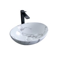 Накладная раковина GID Lago Mnc138C 41 под глянцевый камень, овальная, фаянс