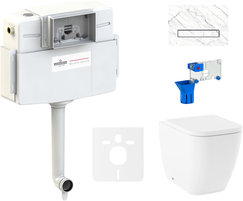 Комплект Lavinia Boho Унитаз приставной One 33024060 + Крышка-сиденье One 33290200 с микролифтом + Бачок скрытого монтажа RelFix 38020010 + Кнопка RelFix 38050903 + Дозатор RelFix 38040010