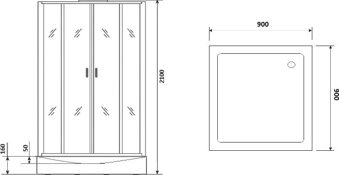 Душевая кабина Niagara Premium NG-6001-01Q 90х90х210, с низким поддоном