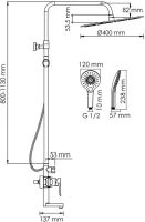 Душевая стойка Wasserkraft A166.117.101.010.CH хром Душевая стойка Wasserkraft A166.117.101.010.CH хром