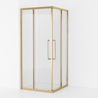 Душевой уголок Cezares Relax RELAX-304-A-2-100-C-BORO 100x100, профиль брашированное золото