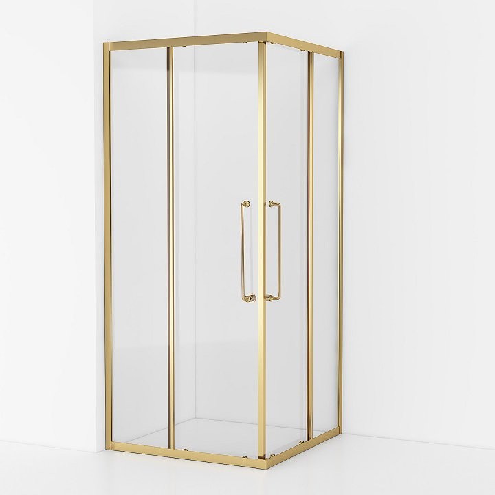 Душевой уголок Cezares Relax RELAX-304-A-2-100-C-BORO 100x100, профиль брашированное золото