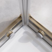 Душевой уголок Cezares Relax RELAX-304-A-2-100-C-BORO 100x100, профиль брашированное золото