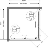 Душевой уголок Cezares Relax RELAX-304-A-2-100-C-BORO 100x100, профиль брашированное золото