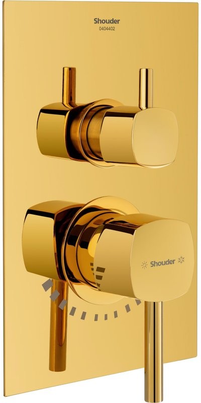 Душевой комплект Shouder Romer 0264106 С ВНУТРЕННЕЙ ЧАСТЬЮ, с изливом, золото