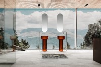 Раковина напольная Abber Kristall AT2702Opal-H 45 глянцевая коричневая, круглая, моноблок