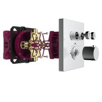 Смеситель для душа с термостатом на 2 потребителя, комплект, хром AQM8801CR