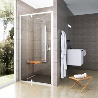 Душевая дверь в нишу Ravak Pivot PDOP2-110 Transparent, профиль и ручки белые