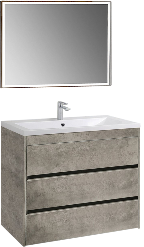 Мебель для ванной комнаты Art&Max Family 100, напольная, Cemento Veneto