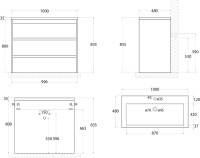 Мебель для ванной комнаты Art&Max Family 100, напольная, Cemento Veneto