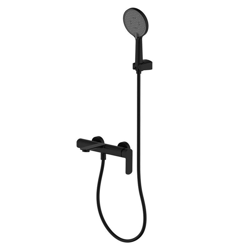 Смеситель для ванны с душевым гарнитуром, Черный матовый, AQUAme Monza AQM6312MB