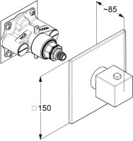 Термостатический смеситель встраиваемый Kludi Decus 54739N075 брашированное золото, с внутренней частью 88022