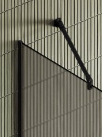 Душевая перегородка Maybahglass MGD-734-6у 89 см, профиль черный, стекло бронза матовое