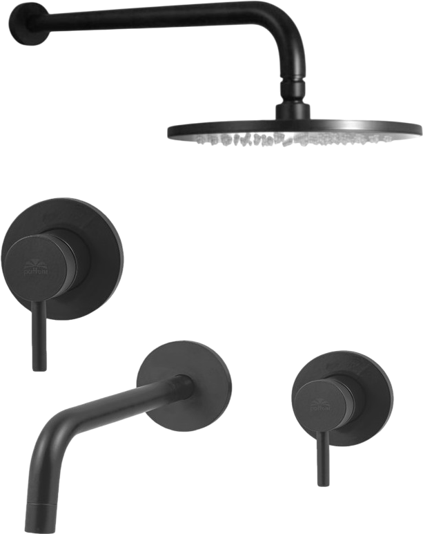 Комплект для ванной Paffoni Light KITLIG011NO006 С ВНУТРЕННЕЙ ЧАСТЬЮ, черный