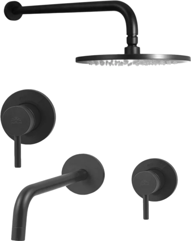 Комплект для ванной Paffoni Light KITLIG011NO006 С ВНУТРЕННЕЙ ЧАСТЬЮ, черный