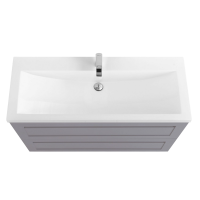 Тумба с раковиной Art&Max Platino 100 подвесная, светло-серая матовая