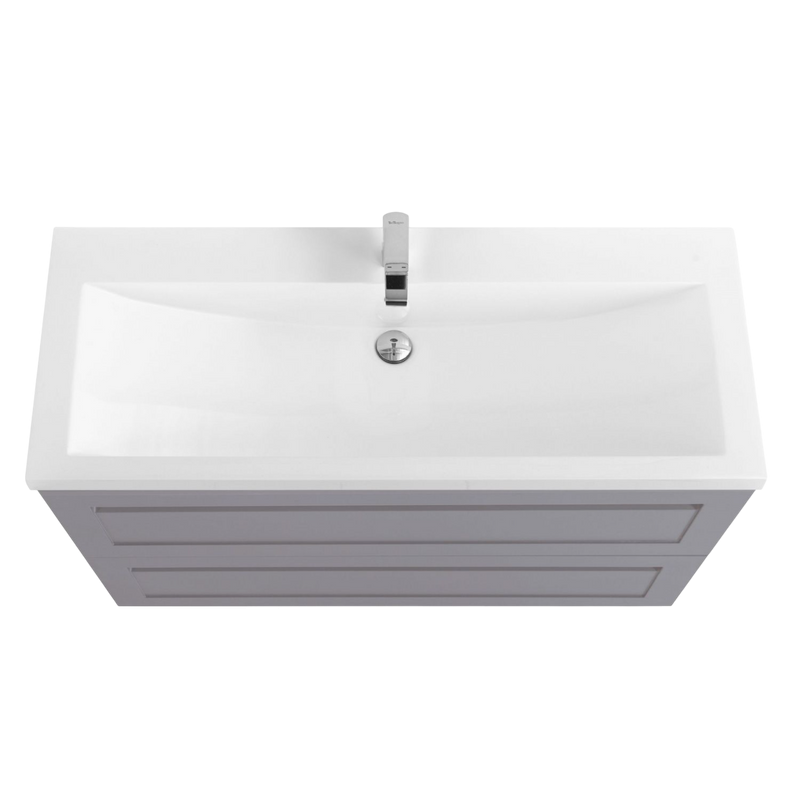 Тумба с раковиной Art&Max Platino 100 подвесная, светло-серая матовая