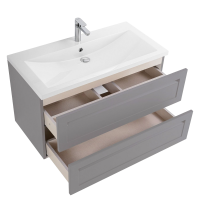 Тумба с раковиной Art&Max Platino 100 подвесная, светло-серая матовая