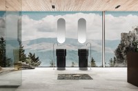 Раковина напольная Abber Kristall AT2701Onyx 45 глянцевая черная, круглая