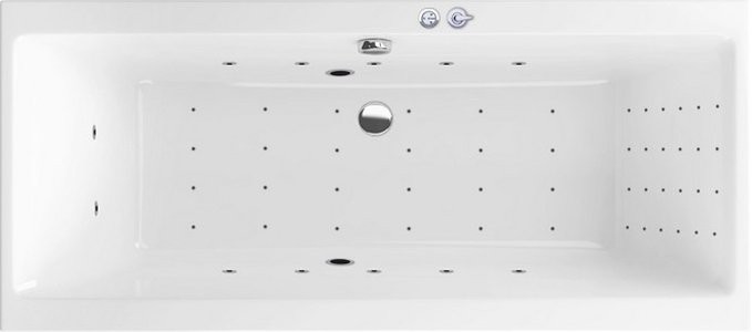 Акриловая ванна Excellent Pryzmat Slim Pryzmat Slim WAEX.PRY18S.NANO 180x80 см, встраиваемая, с гидромассажем, белая, со сливом-переливом