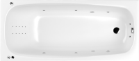 Акриловая ванна WHITECROSS Layla Smart Nano 170x75 см, встраиваемая, с гидромассажем, белый глянец, с каркасом, со сливом-переливом
