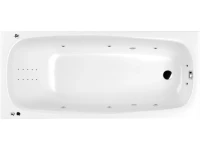 Акриловая ванна WHITECROSS Layla Smart Nano 170x75 см, встраиваемая, с гидромассажем, белый глянец, с каркасом, со сливом-переливом
