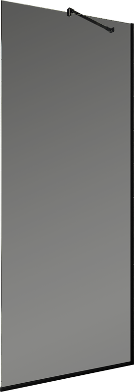 Душевая перегородка Maybahglass MGD-681-6у 109 см, профиль черный, стекло графит