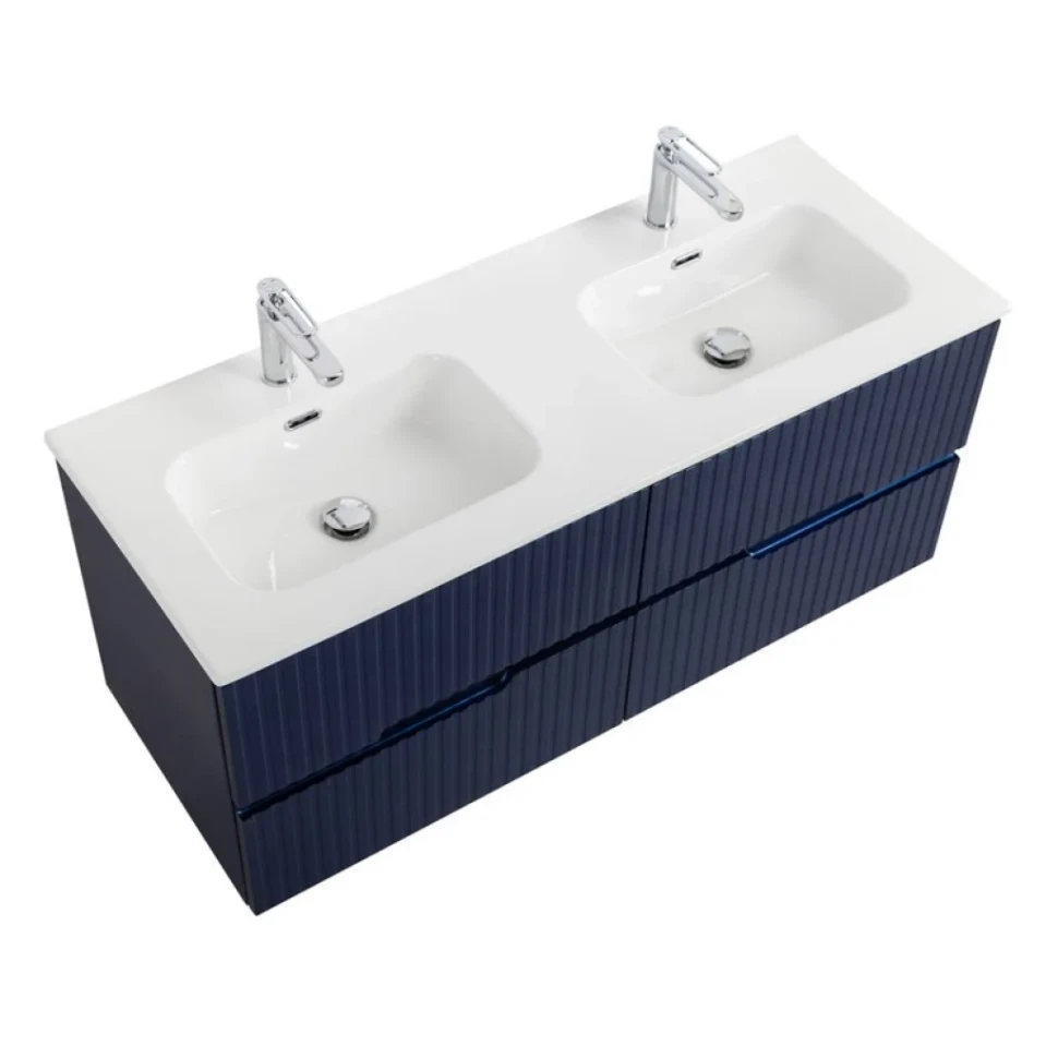 Тумба с раковиной Cezares Duet 120 sapfiro, раковина Cezares CZR-8095-120-2 двойная