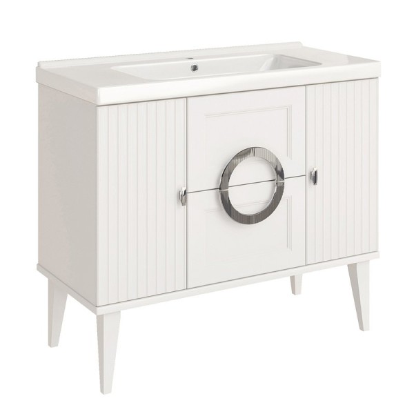 Тумба под раковину без столешницы ASB-Woodline Федерика 100 напольная, белая