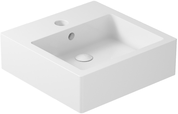 Накладная раковина Galassia Plus Design 6022 48 глянцевая белая, квадратная, фаянс, с 1 отверстием под смеситель
