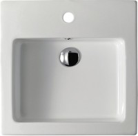 Накладная раковина Galassia Plus Design 6022 48 глянцевая белая, квадратная, фаянс, с 1 отверстием под смеситель