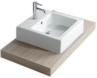 Накладная раковина Galassia Plus Design 6022 48 глянцевая белая, квадратная, фаянс, с 1 отверстием под смеситель