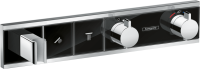 Термостатический смеситель встраиваемый Hansgrohe RainSelect 15355600 С ВНУТРЕННЕЙ ЧАСТЬЮ, шлифованный черный хром