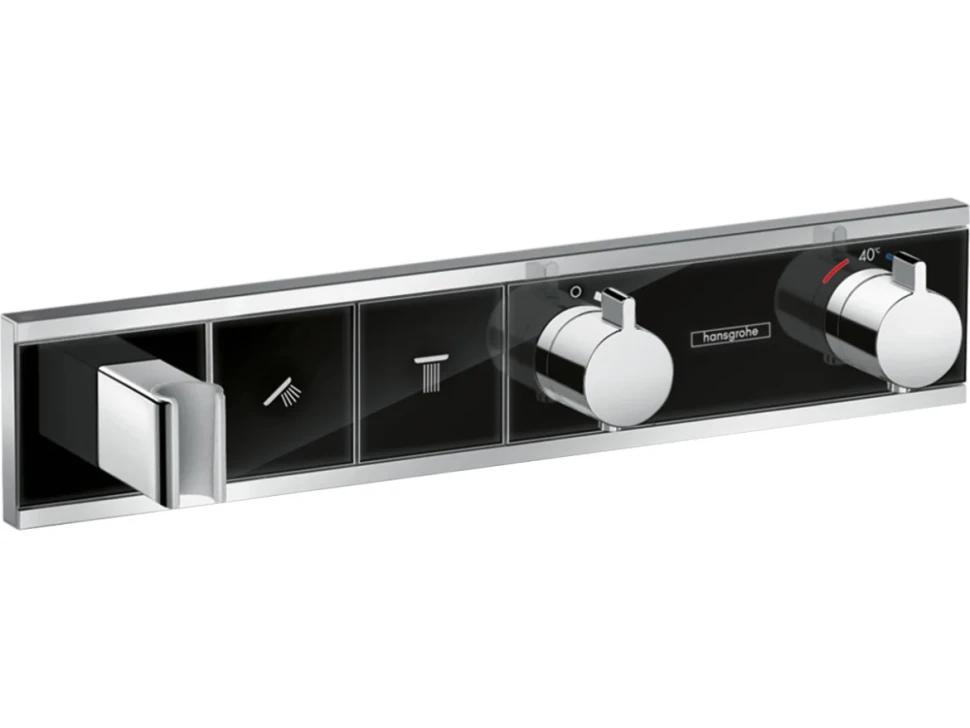 Термостатический смеситель встраиваемый Hansgrohe RainSelect 15355600 С ВНУТРЕННЕЙ ЧАСТЬЮ, шлифованный черный хром