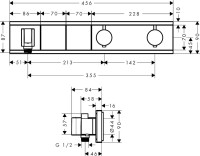 Термостатический смеситель встраиваемый Hansgrohe RainSelect 15355600 С ВНУТРЕННЕЙ ЧАСТЬЮ, шлифованный черный хром