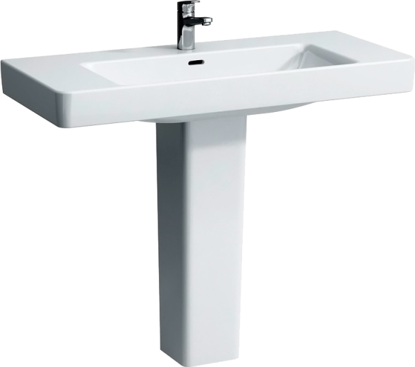 Раковина Laufen Pro S 8.1396.6.000.104.1 105 белая, прямоугольная, с пьедесталом, со столешницей
