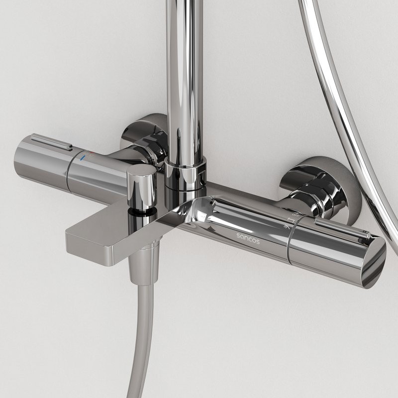 Душевая стойка Sancos Etna SC9008CH с термостатом, хром