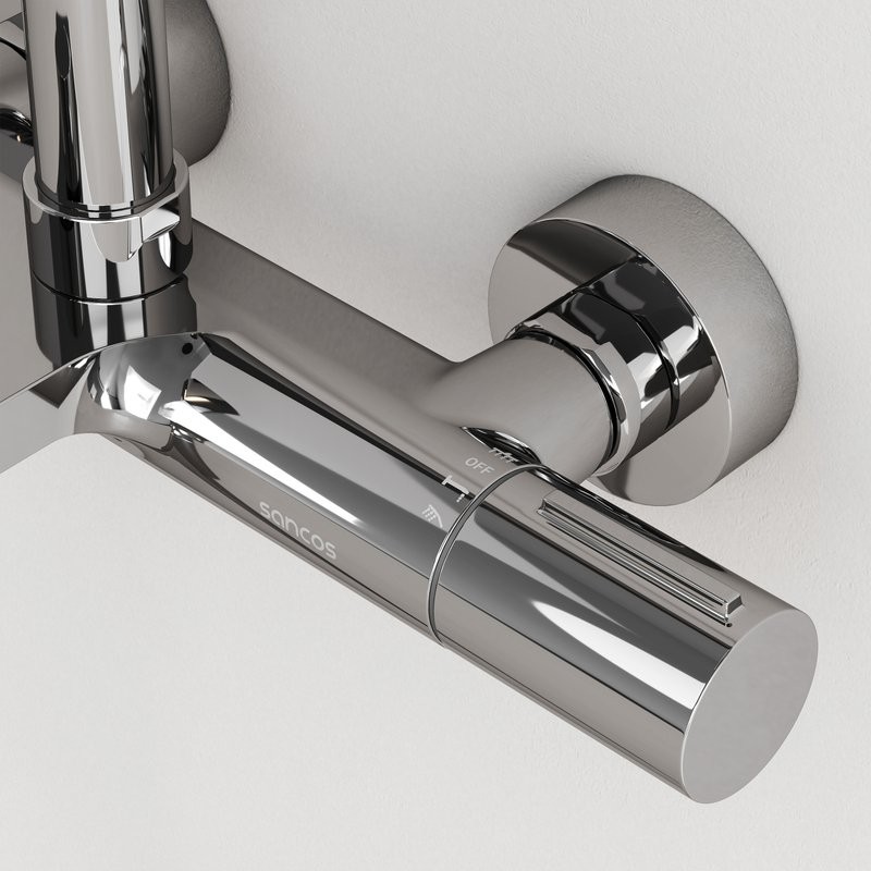 Душевая стойка Sancos Etna SC9008CH с термостатом, хром