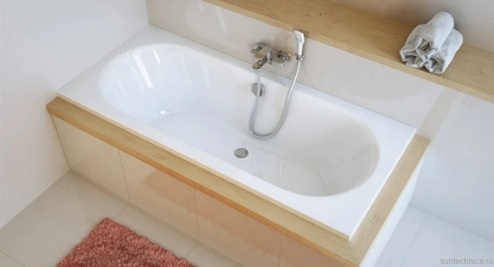 Акриловая ванна Excellent Oceana Slim WAEX.OCE16WHS 160x75 см, встраиваемая, белая, с каркасом
