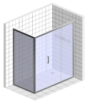 Душевой уголок Kubele DE019 R3-CLN-MT 140х100 см, профиль матовый хром