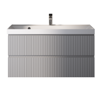 Тумба с раковиной AQUAme S1 100 подвесная, 2 ящика, серая