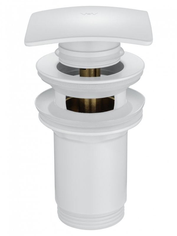 Донный клапан для раковины Wonzon & Woghand WW-88SS08-MW без перелива, матовый белый