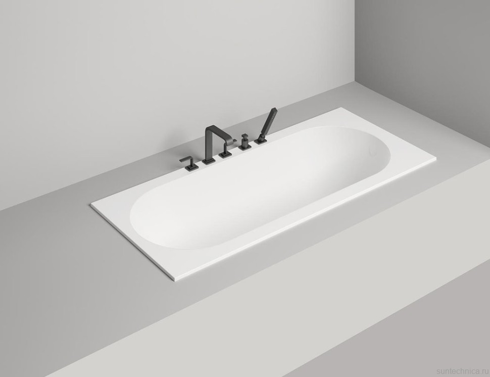 Ванна из искусственного камня Salini Ornella S-Sense 170x80 см, встраиваемая, матовая белая, на ножках