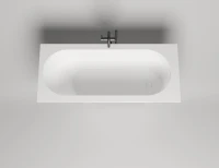 Ванна из искусственного камня Salini Ornella S-Sense 170x80 см, встраиваемая, матовая белая, на ножках
