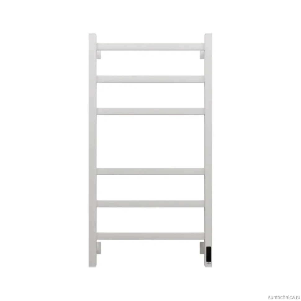 Полотенцесушитель электрический Grota Nosto 530х1000 RAL9016 EL 100x55 см, подключение справа, слева, скрытое подключение справа, матовый белый, лесенка, из стали