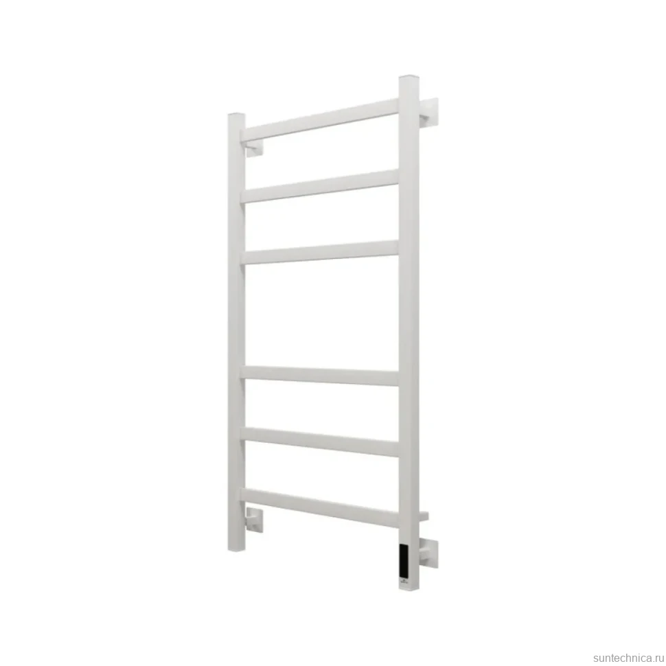 Полотенцесушитель электрический Grota Nosto 530х1000 RAL9016 EL 100x55 см, подключение справа, слева, скрытое подключение справа, матовый белый, лесенка, из стали