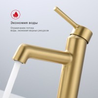 Смеситель для раковины Raglo R20.10.03, золотой сатин Смеситель для раковины Raglo R20.10.03, золотой сатин